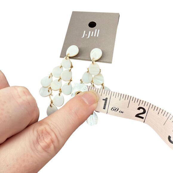 J. Jill Chandelier Earrings Ivory Seaside Oasis Shell Teardrop Dangle Bridal NWT - Picture 10 of 10